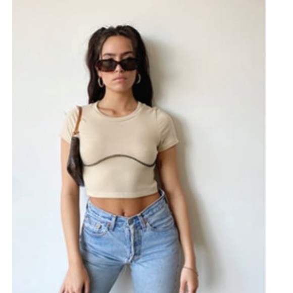 Tops - Victoria Exposed Seam Crop Tee